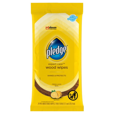 Pledge 72807 Furniture Wipe, White, Liquid, Lemon, Pleasant, Pack of 12