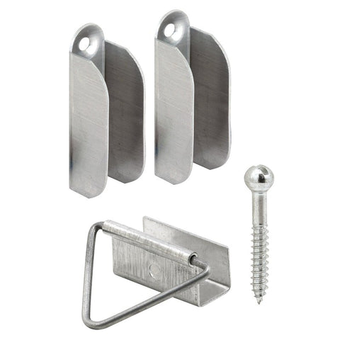 Prime-Line PL 7760 Top Hanger and Bottom Latch, Aluminum, Mill, Silver, For: 7/16 in Screen Frames