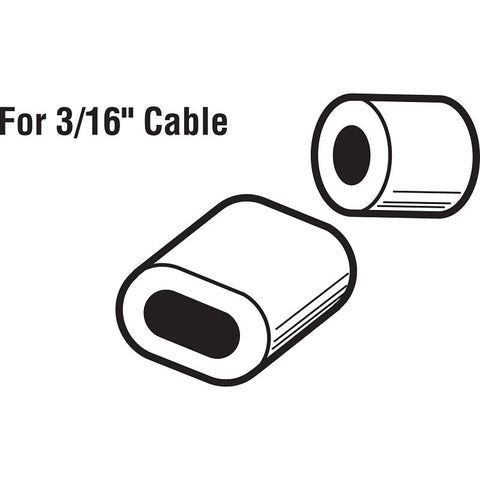 Prime-Line GD 12153 Cable Ferrule and Stop, 3/16 in Dia Dimensions, Aluminum