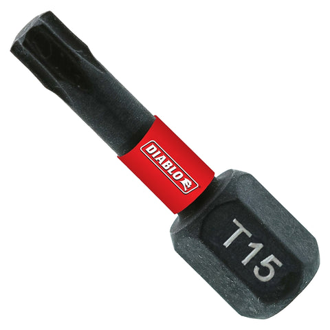Diablo DT151P5 Drive Bit, #15 Drive, Torx Drive, 1/4 in Shank, Hex Shank, 1 in L