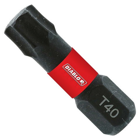 Diablo DT401P5 Drive Bit, #40 Drive, Torx Drive, 1/4 in Shank, Hex Shank, 1 in L