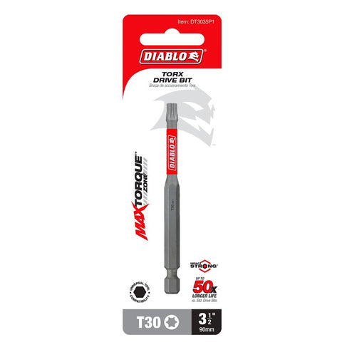Diablo DT3035P1 Drive Bit, #30 Drive, Torx Drive, 1/4 in Shank, Hex Shank, 3-1/2 in L