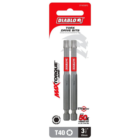 Diablo DT4035P2 Drive Bit, #30 Drive, Torx Drive, 1/4 in Shank, Hex Shank, 3-1/2 in L