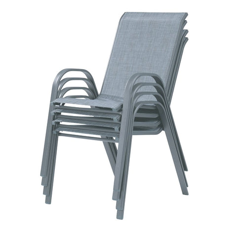 PATIO CHAIR STKG W/SLING FBRC