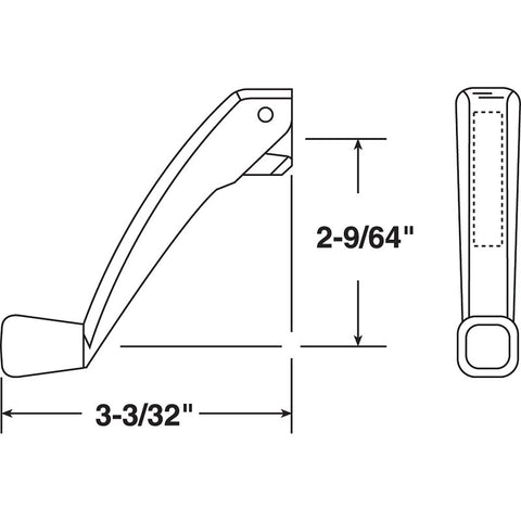 AmesburyTruth TH 22253 Crank Handle, White, Zinc