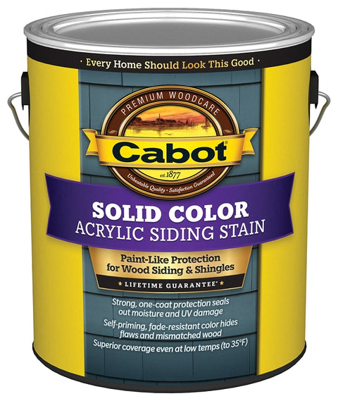 Cabot 800 Series 140.0000801.007 Solid Color Siding Stain, Natural Flat, Liquid, 1 gal, Can, Pack of 4