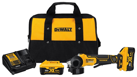 DEWALT DCG413R2 Angle Grinder Kit, Battery Included, 20 V, 6 Ah, 5/8-11 Spindle, 4-1/2 in Dia Wheel, 9000 rpm Speed