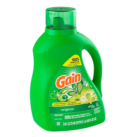 Gain 030772092101 Laundry Detergent, 88 oz, Liquid, Original