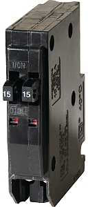 Square D QO QO1515CP Circuit Breaker, Mini, Tandem, 15 A, 1 -Pole, 120/240 V, Fixed Trip, Plug Mounting