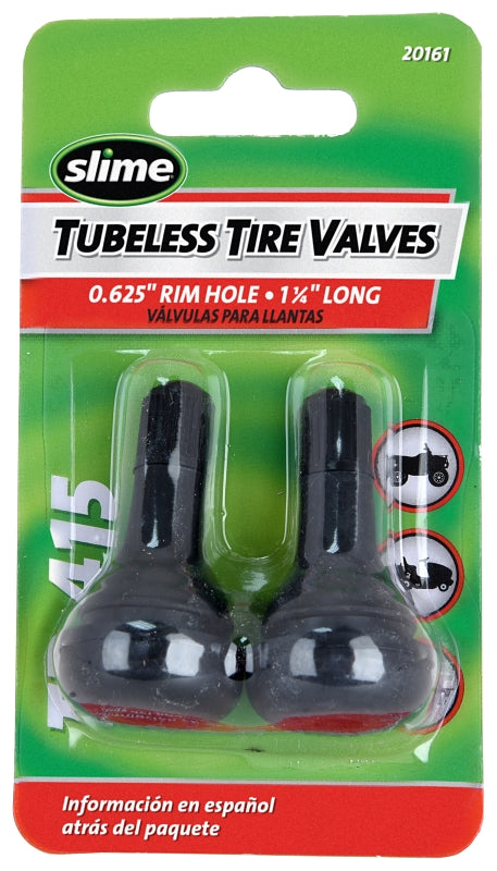 Slime 20161/2079-A Tubeless Tire Valve, Rubber, 2/PK, Pack of 4