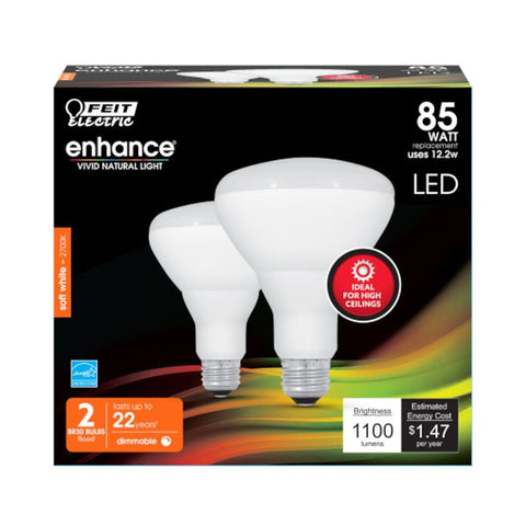 Feit Electric BR30DMHO/927CA/2 Reflector LED Bulb, Flood/Spotlight, BR30 Lamp, 85 W Equivalent, E26 Lamp Base, Dimmable, Pack of 4