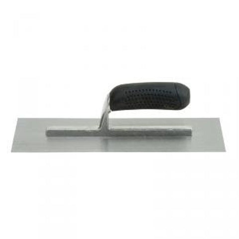 Hyde 18555 Finishing Trowel, 12 in L Blade, 4 in W Blade, Carbon Steel Blade, Rubberized Grip Handle