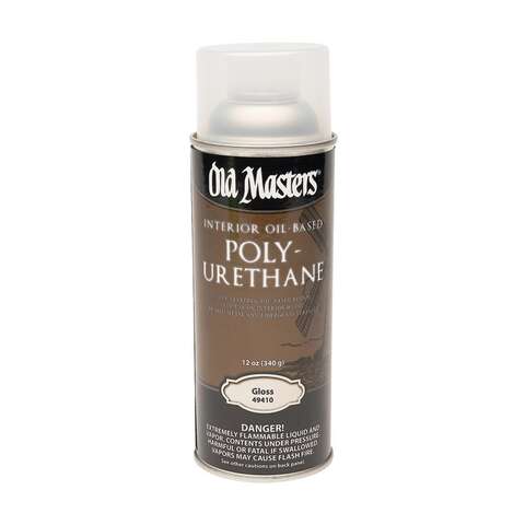 Old Masters Gloss Clear Oil-Based Polyurethane Spray 12 oz, Pack of 6