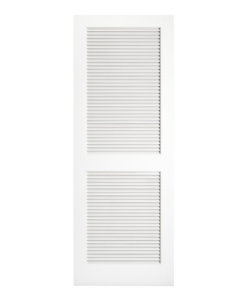 28 in. x 80 in. Primed Louvered 2 Panel Door