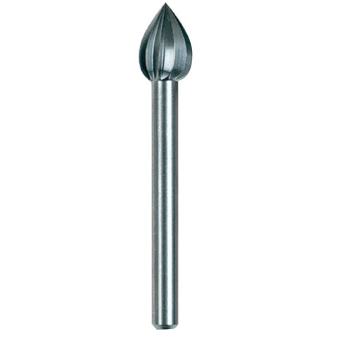 Dremel 121 Series Cutter, Pear Point, 1/4 in Dia, 1-1/2 in L, 1/8 in Dia Shank, HSS