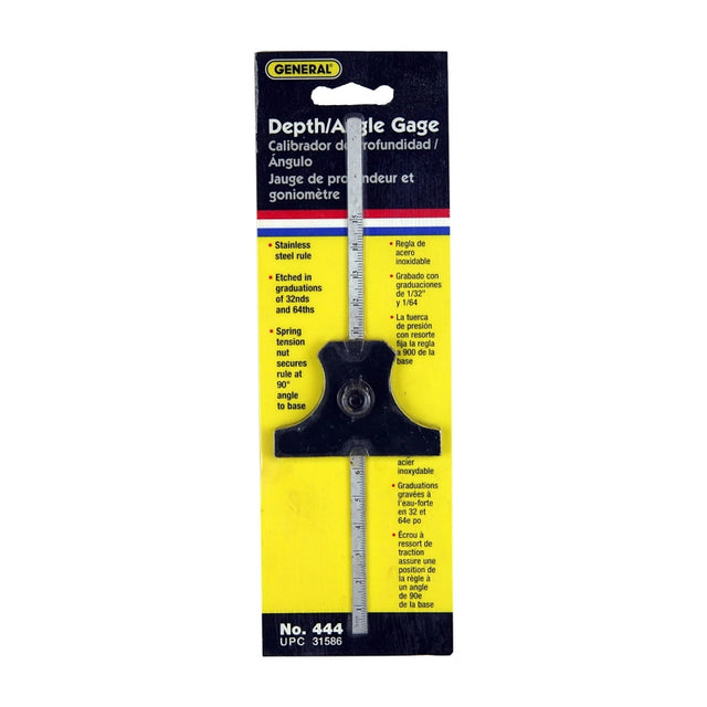 General 444 Depth/Angle Gauge, Stainless Steel – Shell Lumber and Hardware