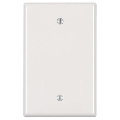 Leviton PJ13-I Blank Wallplate, 3-1/8 in L, 4-7/8 in W, 1/4 in Thick, 1 -Gang, Nylon, Ivory, Box Mounting