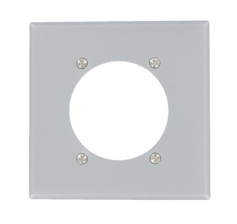 Leviton S701-GY Single Receptacle Wallplate, Standard-Size, 4-1/2 in L, 4-9/16 in W, 2-Gang, Steel, Aluminum