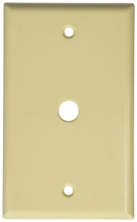 Leviton 001-86013-000 Wallplate, 4-1/2 in L, 2-3/4 in W, 1 -Gang, Plastic, Ivory, Smooth