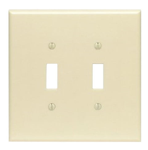 Leviton 86109 Wallplate, 5-1/4 in L, 5.31 in W, 2 -Gang, Plastic, Ivory