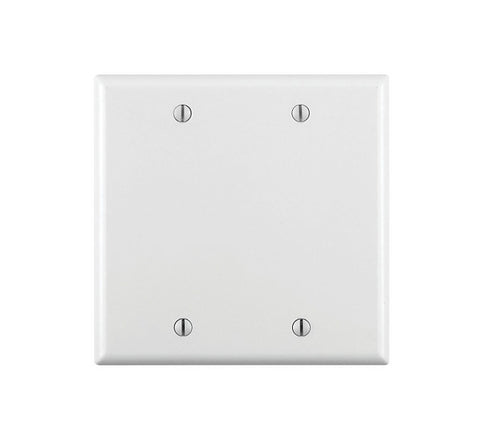 Leviton 001-88025-000 Wallplate, 4-1/2 in L, 4.56 in W, 0.22 in Thick, 2 -Gang, Thermoset Plastic, White, Smooth