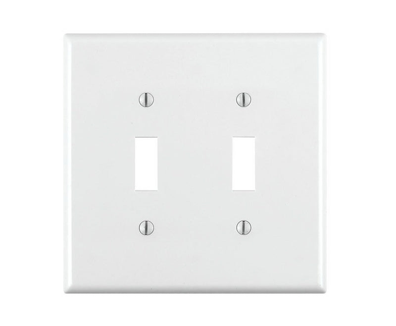 Leviton 002-80709-00W Wallplate, 4-1/2 in L, 2-3/4 in W, 2 -Gang, Nylo ...