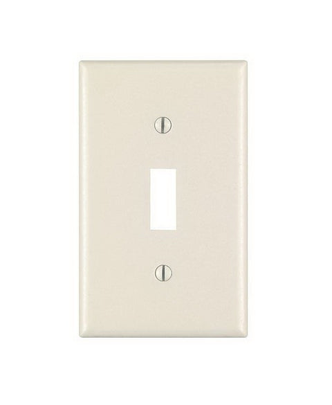 Leviton 010-78001-000 Wallplate, 4-1/2 in L, 2-3/4 in W, 1 -Gang, Thermoset, Light Almond, Smooth