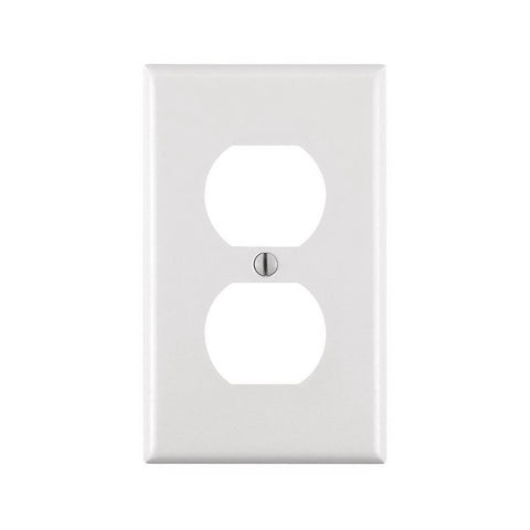 Leviton M24-88003-WMP Receptacle Wallplate, 4-1/2 in L, 2-3/4 in W, 1 -Gang, Plastic, White, Smooth