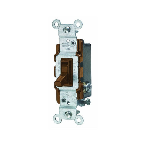 Leviton S01-01453-2IS Series Toggle Switch, Ivory, 15 A, 120 V, 3-Position, Push-In Terminal