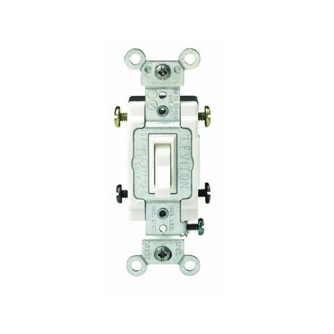 Leviton S02-CS415-2WS Series Toggle Switch, White, 15 A, 120/277 V, Thermoplastic Housing Material