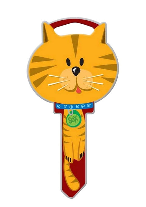 Lucky Line Key Shapes Series B115S Key Blank, Cat, Brass, Enamel-Coated, For: Schlage Locks, Pack of 5