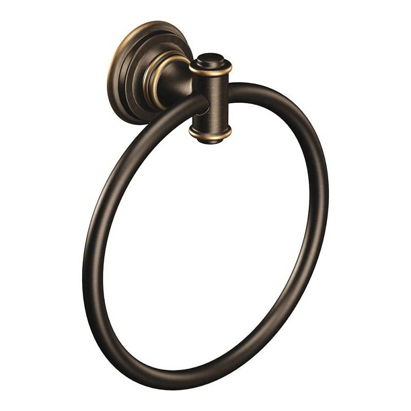 Moen Ellsworth Series DN9186BRB Towel Ring, 6 in Dia Ring, 22 lb, Alum ...