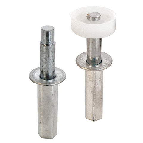 Prime-Line N 7263 Door Pivot and Guide Set, 7/16 in Dia Base, 1-1/2 in H Base, Plastic/Steel, 2/PK