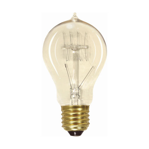 Satco - 40 Watt A19 Incandescent; Clear; 3000 Average rated hours; 160 Lumens; Medium base; 120 Volt