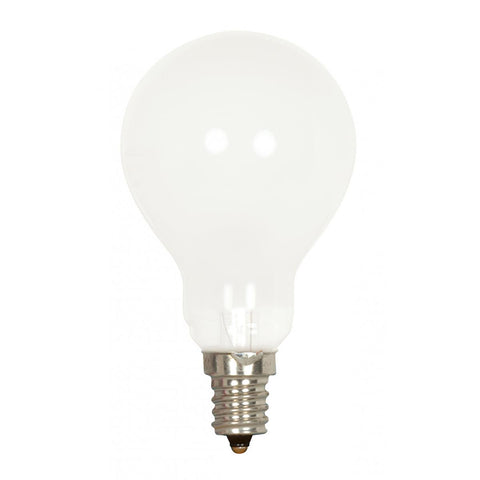 Satco - 40 Watt A15 Incandescent; Frost; Appliance Lamp; 1000 Average rated hours; 420 Lumens; Candelabra base; 120 Volt; 2-Card