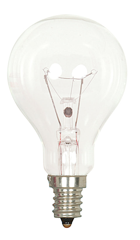 60W A15 Ceiling Fan Bulb - Candelabra Base - Clear - 120V - 2 / Card