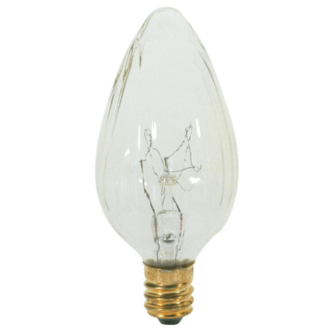 Satco - 15 Watt F10 Incandescent; Clear; 1500 Average rated hours; 110 Lumens; Candelabra base; 120 Volt; 2-Card