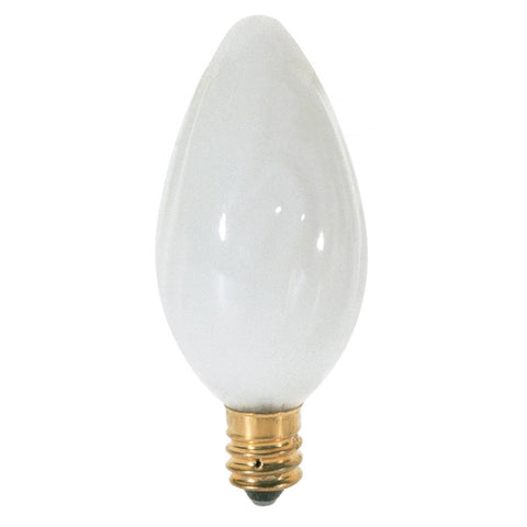 Satco - 15 Watt F10 Incandescent; White; 1500 Average rated hours; 90 Lumens; Candelabra base; 120 Volt; 2-Card
