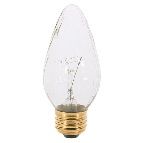 Satco - 25 Watt F15 Incandescent; Clear; 1500 Average rated hours; 180 Lumens; Medium base; 120 Volt; 2-Card
