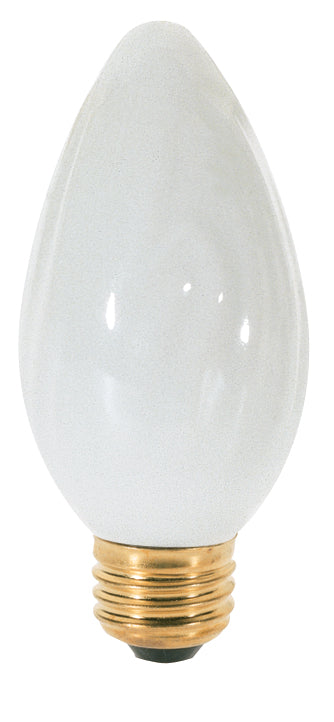 40W F15 Flame Bulb - Medium Base - White - 120V - 2 / Card
