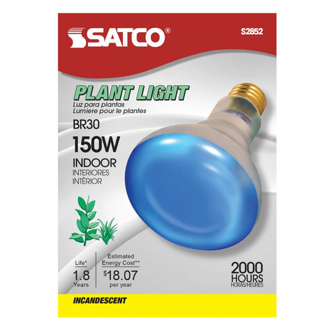 Satco - 150 Watt R30 Incandescent; Grow; 2000 Average rated hours; Medium base; 120 Volt