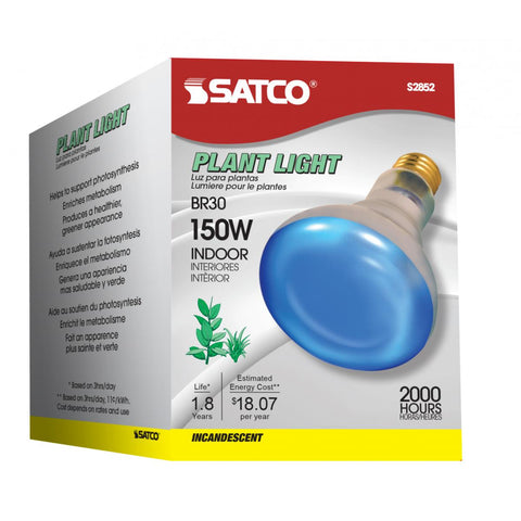 Satco - 150 Watt R30 Incandescent; Grow; 2000 Average rated hours; Medium base; 120 Volt