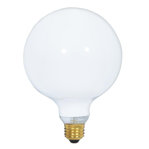 Satco - 60 Watt G40 Incandescent; Gloss White; 4000 Average rated hours; 550 Lumens; Medium base; 120 Volt