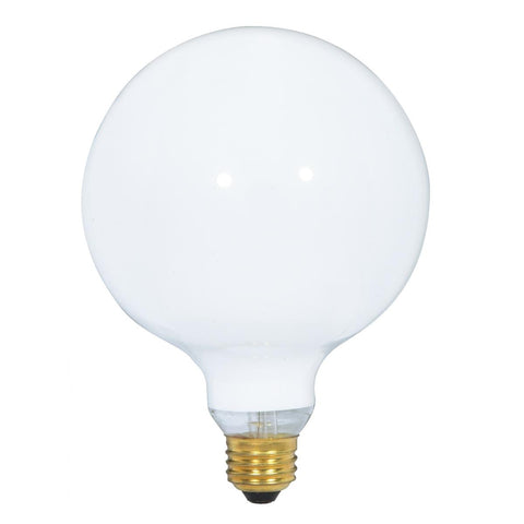 Satco - 150 Watt G40 Incandescent; Gloss White; 4000 Average rated hours; 1550 Lumens; Medium base; 120 Volt