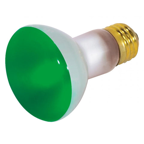 Satco - 50 Watt R20 Incandescent; Green; 2000 Average rated hours; Medium base; 130 Volt