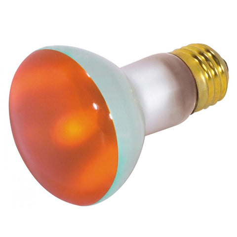 Satco - 50 Watt R20 Incandescent; Amber; 2000 Average rated hours; Medium base; 130 Volt