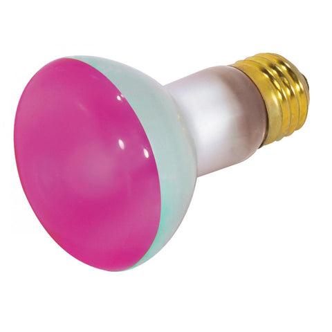 Satco - 50 Watt R20 Incandescent; Pink; 2000 Average rated hours; Medium base; 130 Volt