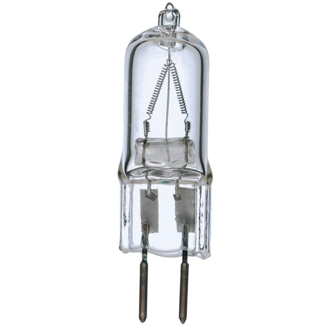 Satco - 100 Watt; Halogen; T4; Clear; 2000 Average rated hours; 1700 Lumens; Bi Pin GY6.35 base; 120 Volt; Card
