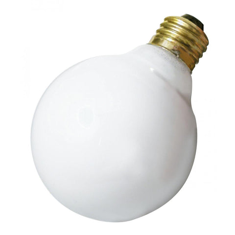 Satco - 25 Watt G25 Incandescent; Gloss White; 3000 Average rated hours; 160 Lumens; Medium base; 120 Volt