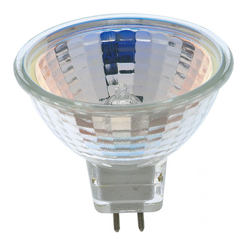 Satco - 20 Watt; Halogen; MR16; ESX; 2000 Average rated hours; Miniature 2 Pin Round base; 12 Volt; Carded